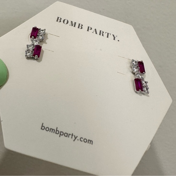 Bomb Party jewlery september Always Extra lab created ruby corundum earrings - Picture 11 of 11